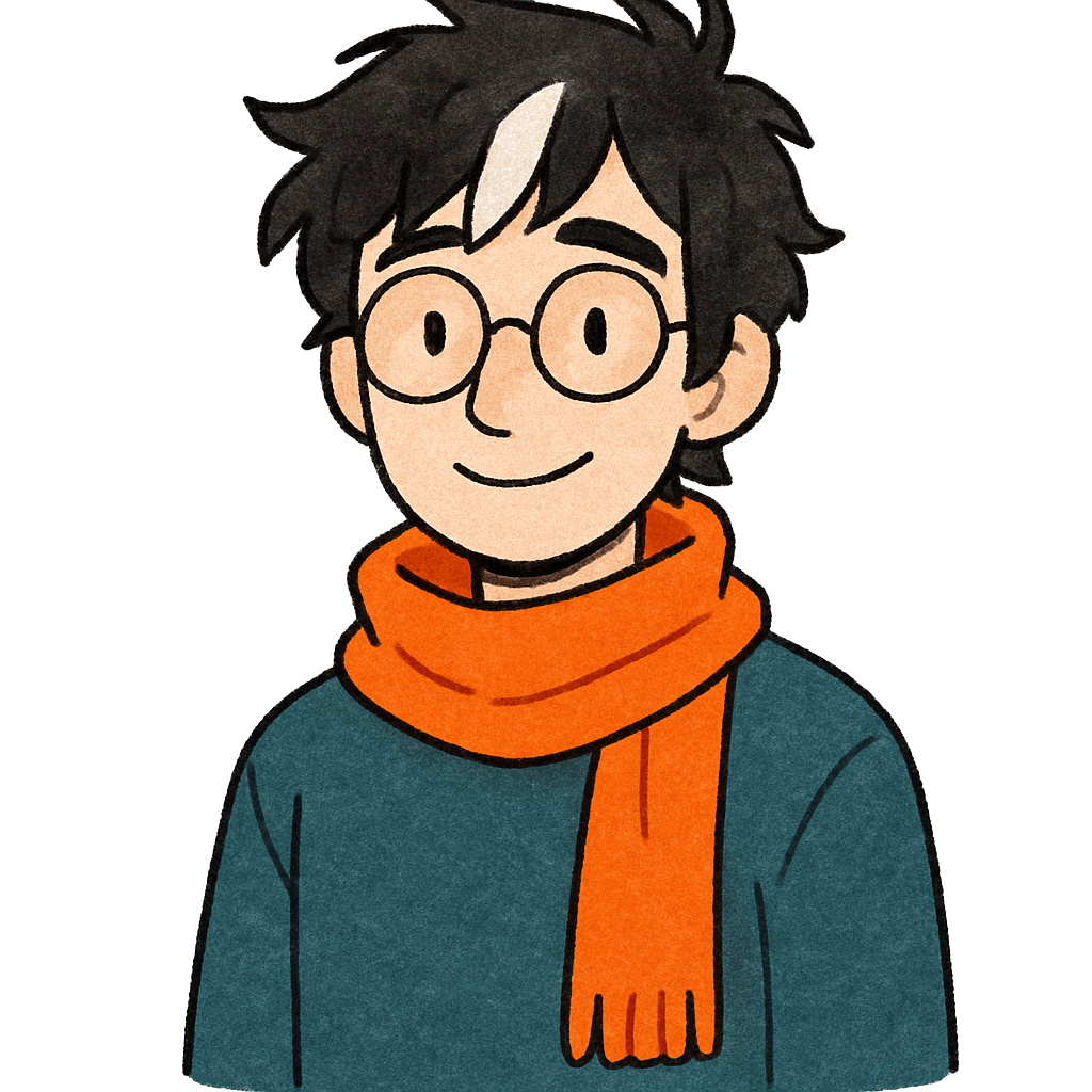 Human — a guy with glasses and an orange scarf